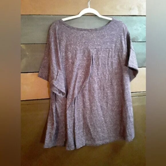 Terra & sky  purple heathered 3x short sleeve silver sparkle tee shirt - Picture 4 of 6